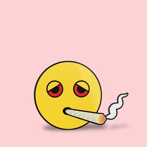 emoji smoking a joint.